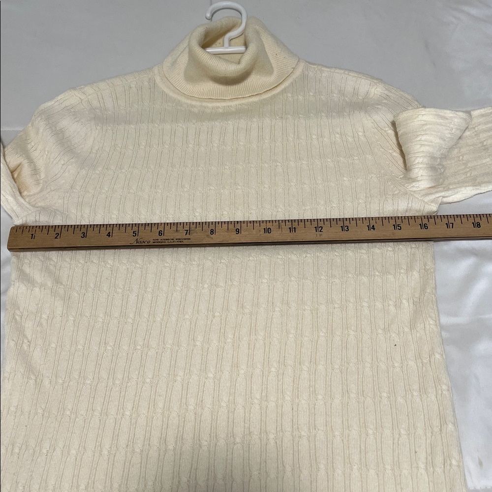Talbots Cream Ribbed Turtleneck - Picture 5 of 7